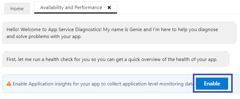 Enable Application Insights