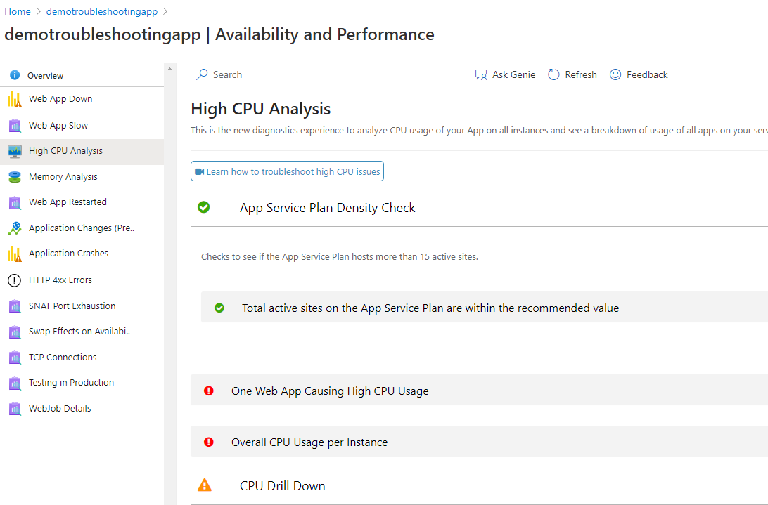 High CPU Analysis Blade