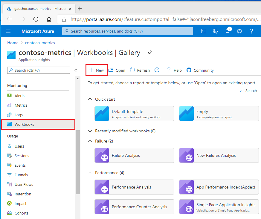 Create a new Azure Monitor Workbook