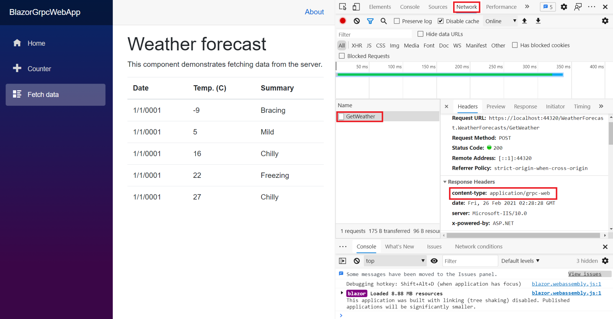 grpc web network validation