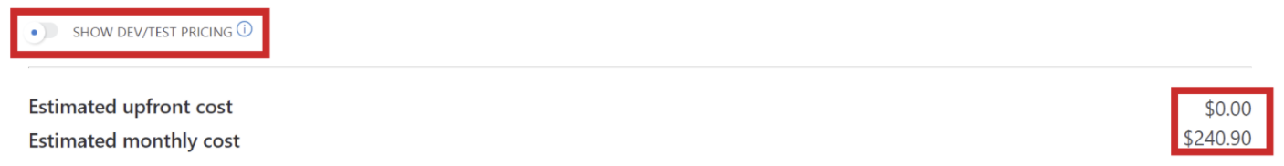 Pricing Calculator Dev Test Off (Windows)